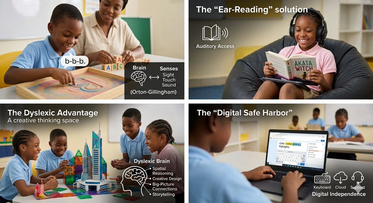 BekeeOzzy's tweet image. STOP forcing them to only read with their eyes. 🛑👀
Let them "Ear-Read" with audiobooks. It bypasses the decoding struggle and unlocks their vocabulary, intelligence, and love for stories. 🎧📖✨
(See image 2) #DyslexiaHacks #Audiobooks #LearningDifferences #EduTwitter