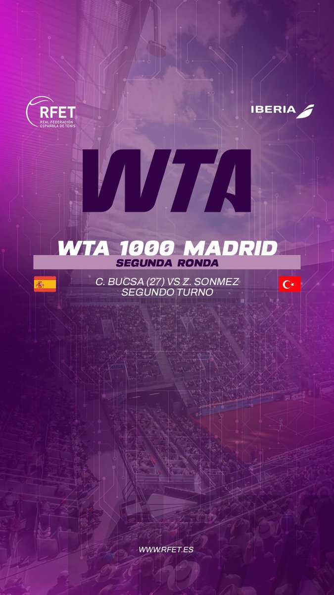 RFETenis's tweet image. 𝐌𝐀𝐃𝐑𝐈𝐃 🇪🇸 Día 4

Jornada con pocos partidos con españoles en el #MMOPEN , pero ambos importantes: Bucsa vuelve oficialmente a la competición y Jódar protagoniza el partido estrella del Estadio Manolo Santana 🍿

#WTA #ATP