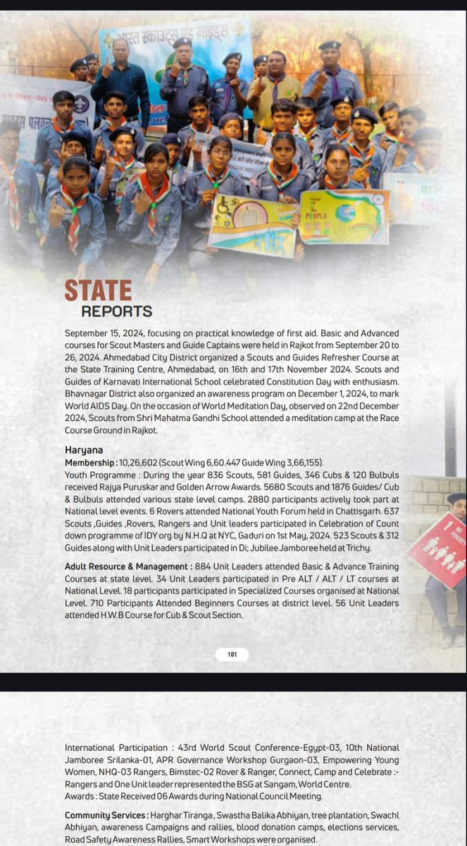 haryanastatebsg's tweet image. Leading with service, growing with values, and shaping the future 🌱🇮🇳 🧭🏕️🤝
#HaryanaScouts #BSGIndia #YouthInAction #SkillForLife #ScoutSpirit #YoungLeaders #NationBuilders #ServiceBeforeSelf #CommunityImpact #LeadershipMatters   #GreenDrive #DrugFreeIndia #VolunteerIndia