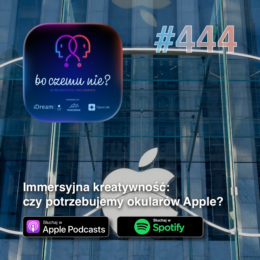 boczemuniepl's tweet image. 👓 O przyszłości #Apple #VisionPro, możliwej ewolucji w Apple Glasses, a przede wszystkim – o kreatywności. Potrzebujemy do niej AR, czy raczej człowieka postawionego w centrum? #BoCzemuNie ?

🎙 boczemunie.pl/444/ i wszędzie tam, gdzie są podcasty. 

🤝🏻 Współpraca: Opus Lab