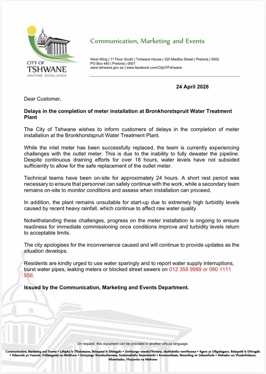City of Tshwane tweet media
