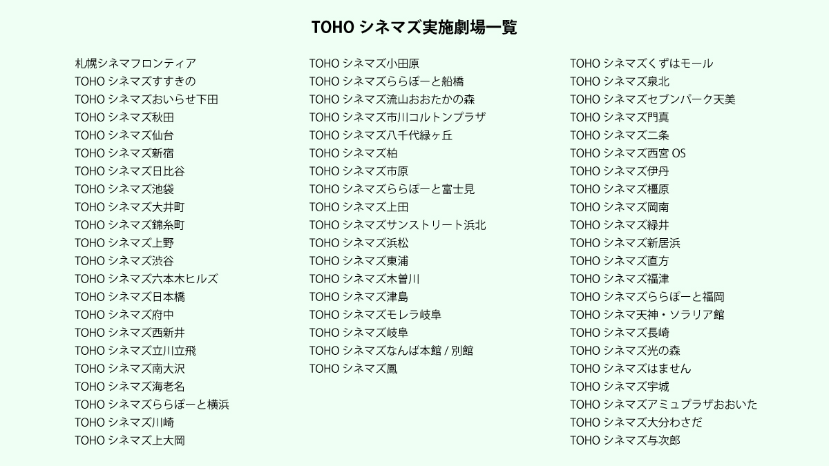 4/24～5/7 期間限定で TOHOシネマズの劇場（一部劇場を除く）にて 劇場