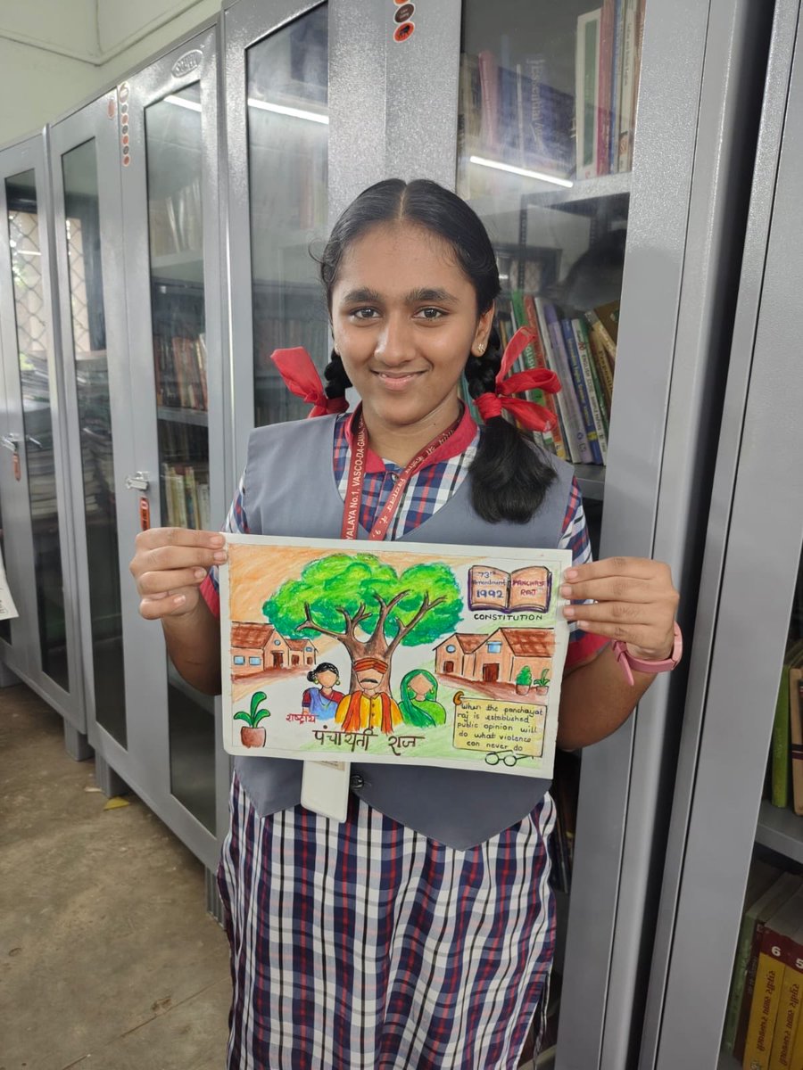 kvonevasco1's tweet image. Observed National Panchayati Raj Day at PM SHRI Kendriya Vidyalaya No.1 Vasco da Gama.
Poster making and classroom discussions were organised on the role of Panchayati Raj Institutions their constitutional framework and functioning. 

#PanchayatiRaj #StudentEngagement #NPRD2026