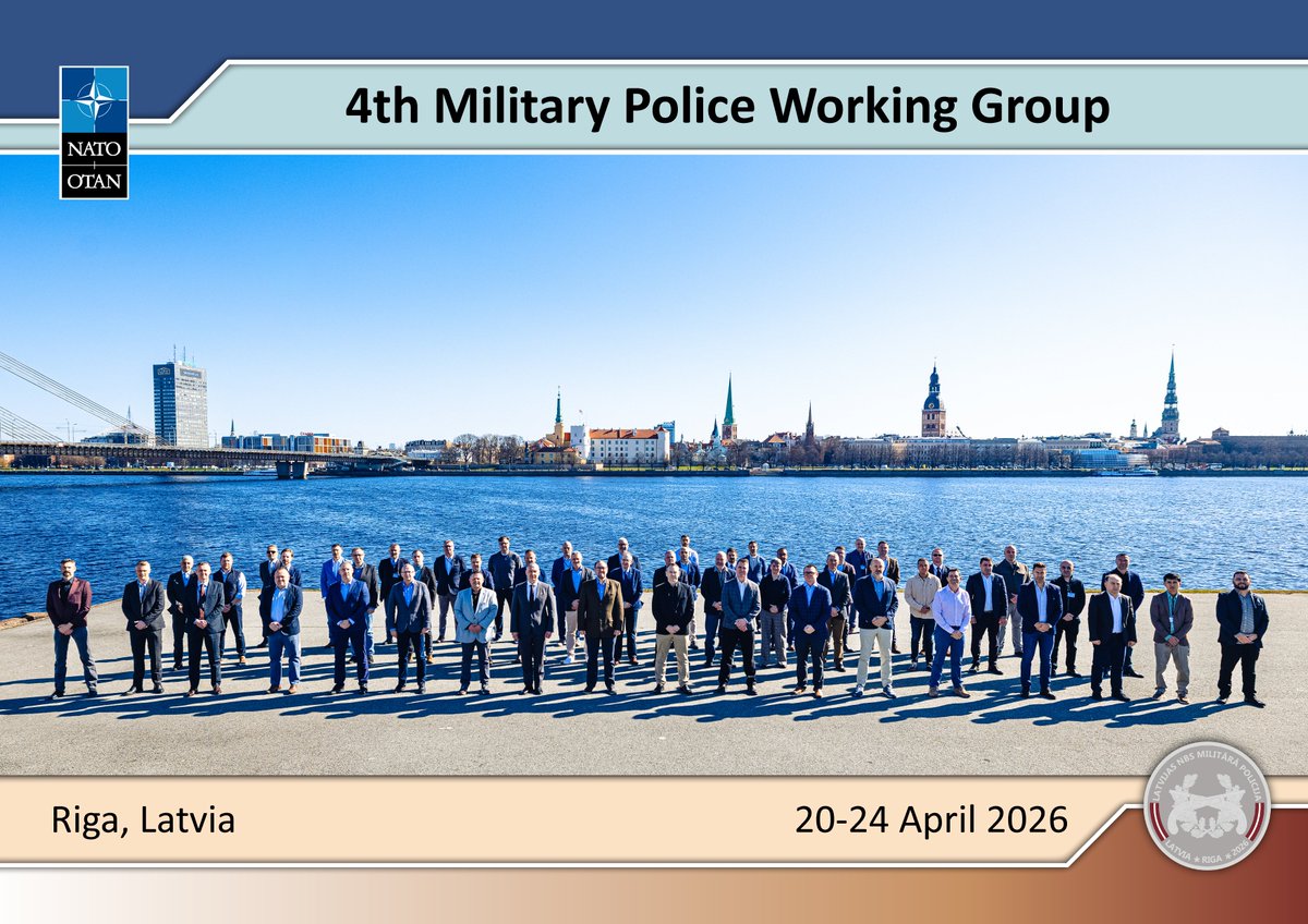 MP_CoE's tweet photo. 4th Military Police Working Group 2026 concluded in Riga, hosted by the Latvian Military Police!

Military Police &amp; Gendarmerie experts from across NATO worked together on doctrine development, standardization, lessons learned, and strengthening interoperability 🇱🇻🤝 https://t.co/OL8ErPG2vZ