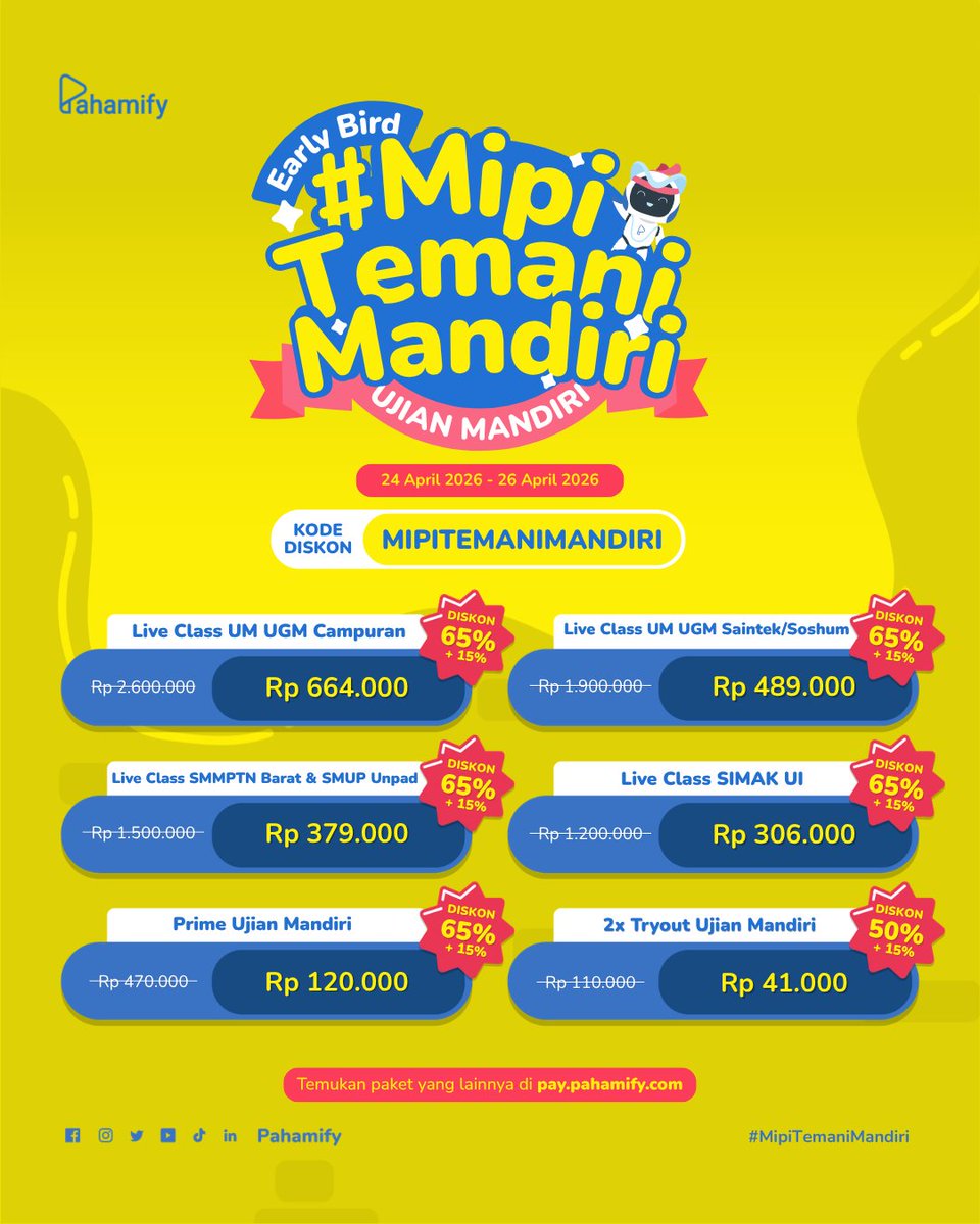 Pahamify | TO + Live Class UTBK & Ujian Mandiri tweet media