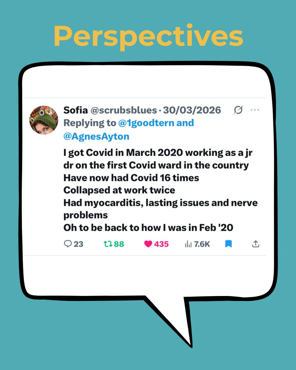 LCPerspectives's tweet image. Sofia, shares she first caught  #SARSCov2 in 2020 working as a junior Doctor on the Covid Wards. Since then she has contracted #SARSCOV2 16 times! 

She is experiencing #LongCovid as a result of her infections

Her employer is not keeping her or her pts safe! #CovidisAirborne