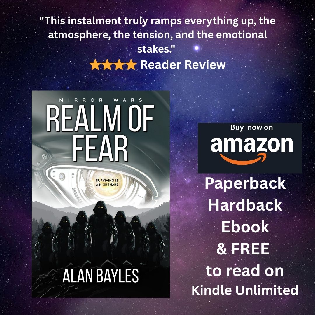 TheRealA_Bayles's tweet image. Stranded on a hostile parallel Earth, Dave Barnes must find a way home. If he does, he may unleash a malevolent inhuman force on the multiverse. Dare he risk it?
#BookSpotlight #scifi #thriller #parallel_worlds #books #ebooks #KindleUnlimited 

➡️ mybook.to/RealmofFear