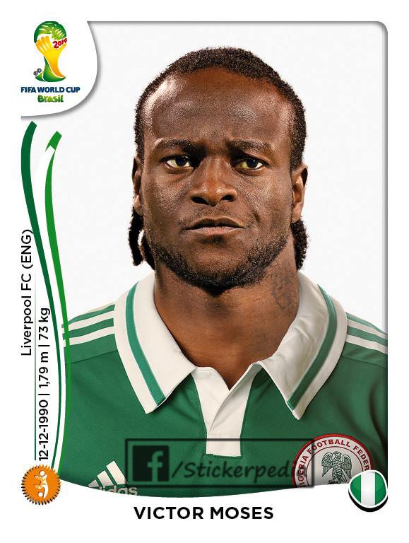 Stickerpedia1's tweet image. Victor Moses
Nigeria WC 2014 #panini