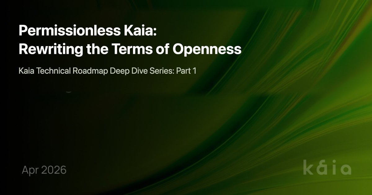 BuildonKaia's tweet photo. Kicking off our Kaia Technical Roadmap Deep Dive series with Part 1: Permissionless Kaia.

"Permissionless" doesn't mean what it used to. As institutional capital moves onchain, major chains are taking different approaches to validator participation, governance, and tokenomics.

Some restrict entry for accountability. Others stay open to preserve public-infra credibility.

Our take: public financial infrastructure must be permissionless. But permissionless can't become another word for irresponsibility.

So here's our approach: Accountable Permissionlessness.

It means:
- Open participation.
- Separate roles.
- Measure performance through the system.

Institutional-grade doesn't mean closing the validator set. It requires opening more precisely.

Full deep dive ↓