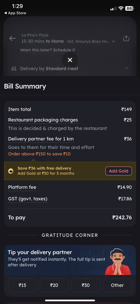 mishraaoxymoron's tweet image. Waah bsdk @zomato #zomato