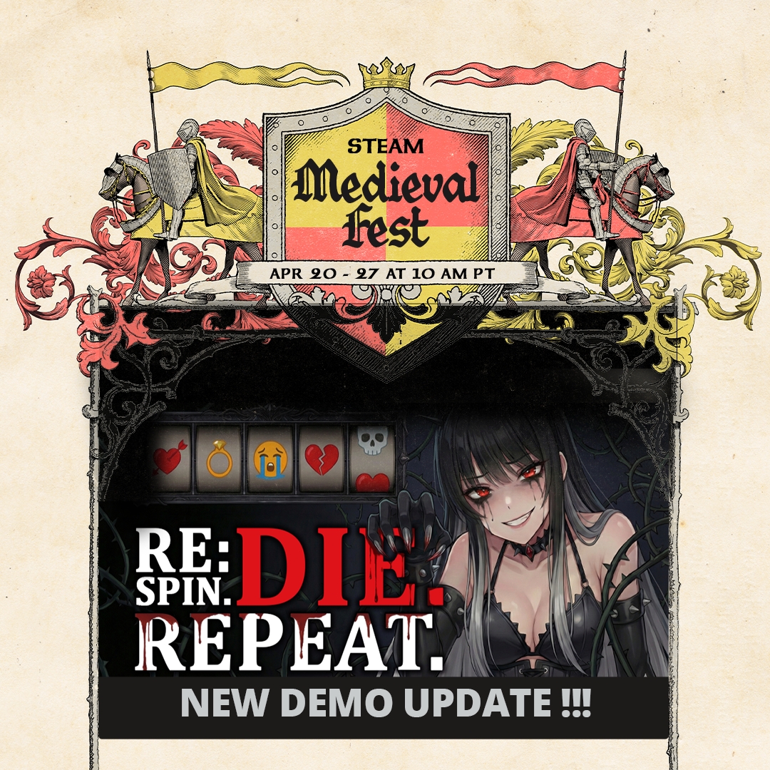 Good folk, lend us thine ears! Re:Spin, Die, Repeat hath arrived at Steam’s Medieval Fest. With it cometh a brand-new demo, adorned with fresh art, a refined story, and more polished gameplay for thy repeated demise. Spin boldly, perish gloriously, and repeat until fate bends to