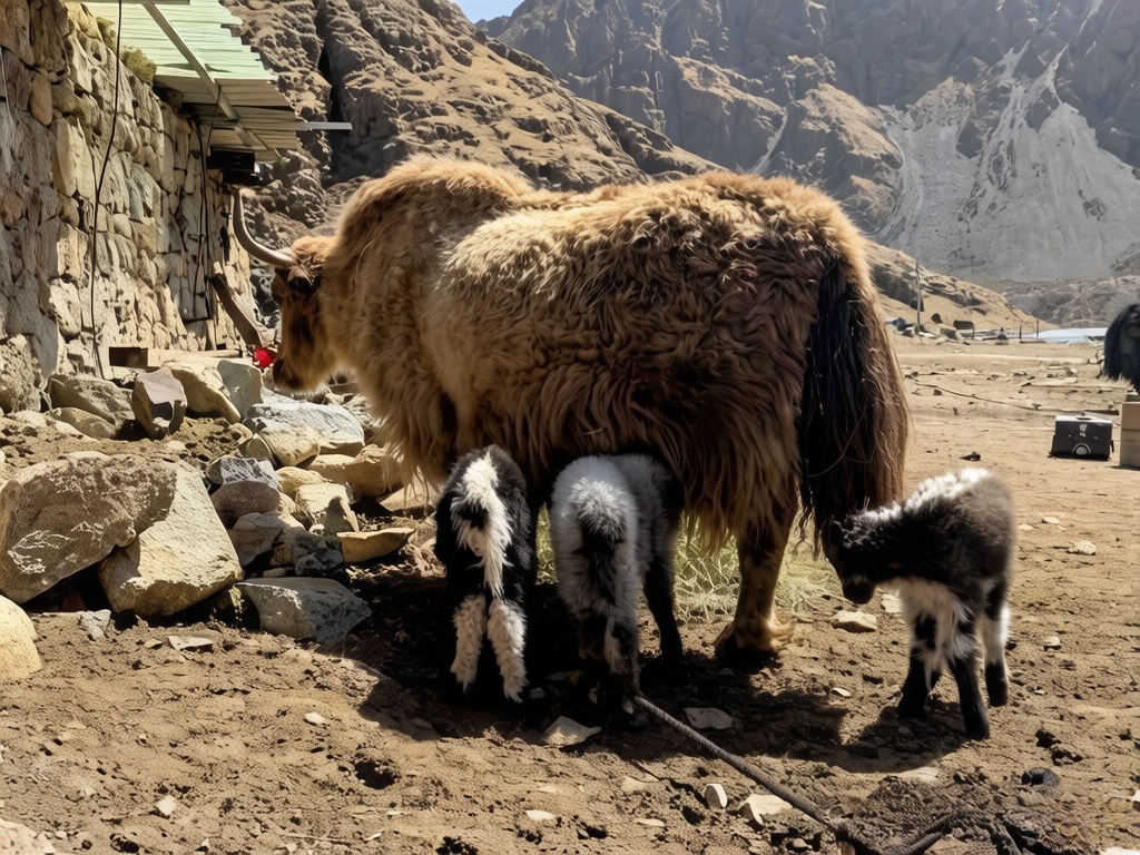 allen16529268's tweet image. An 8-year-old yak in #Biru County, Xizang, gave birth to rare triplets. The three healthy calves weigh 7.5 kg on average. The probability of giving birth to #triplets under natural condition is less than 1/500,000, made even rarer by the high-altitude, low-oxygen environment.