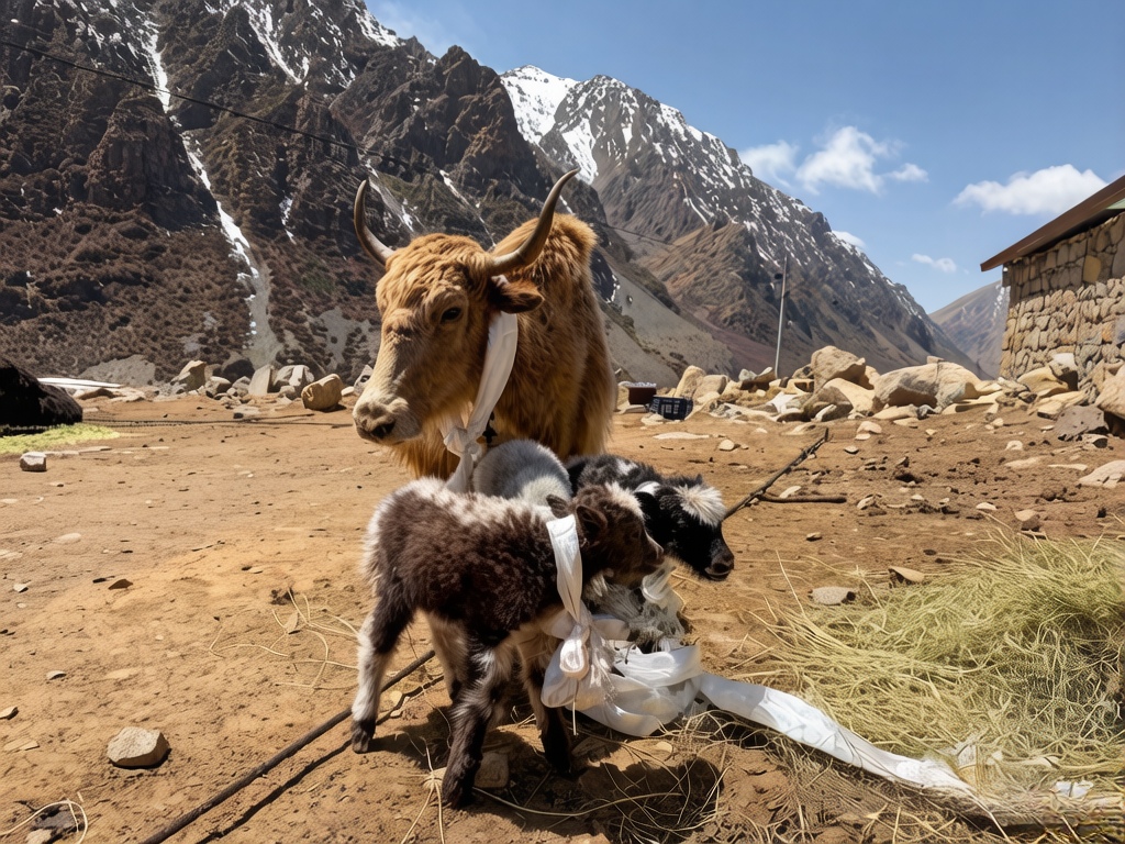 allen16529268's tweet image. An 8-year-old yak in #Biru County, Xizang, gave birth to rare triplets. The three healthy calves weigh 7.5 kg on average. The probability of giving birth to #triplets under natural condition is less than 1/500,000, made even rarer by the high-altitude, low-oxygen environment.