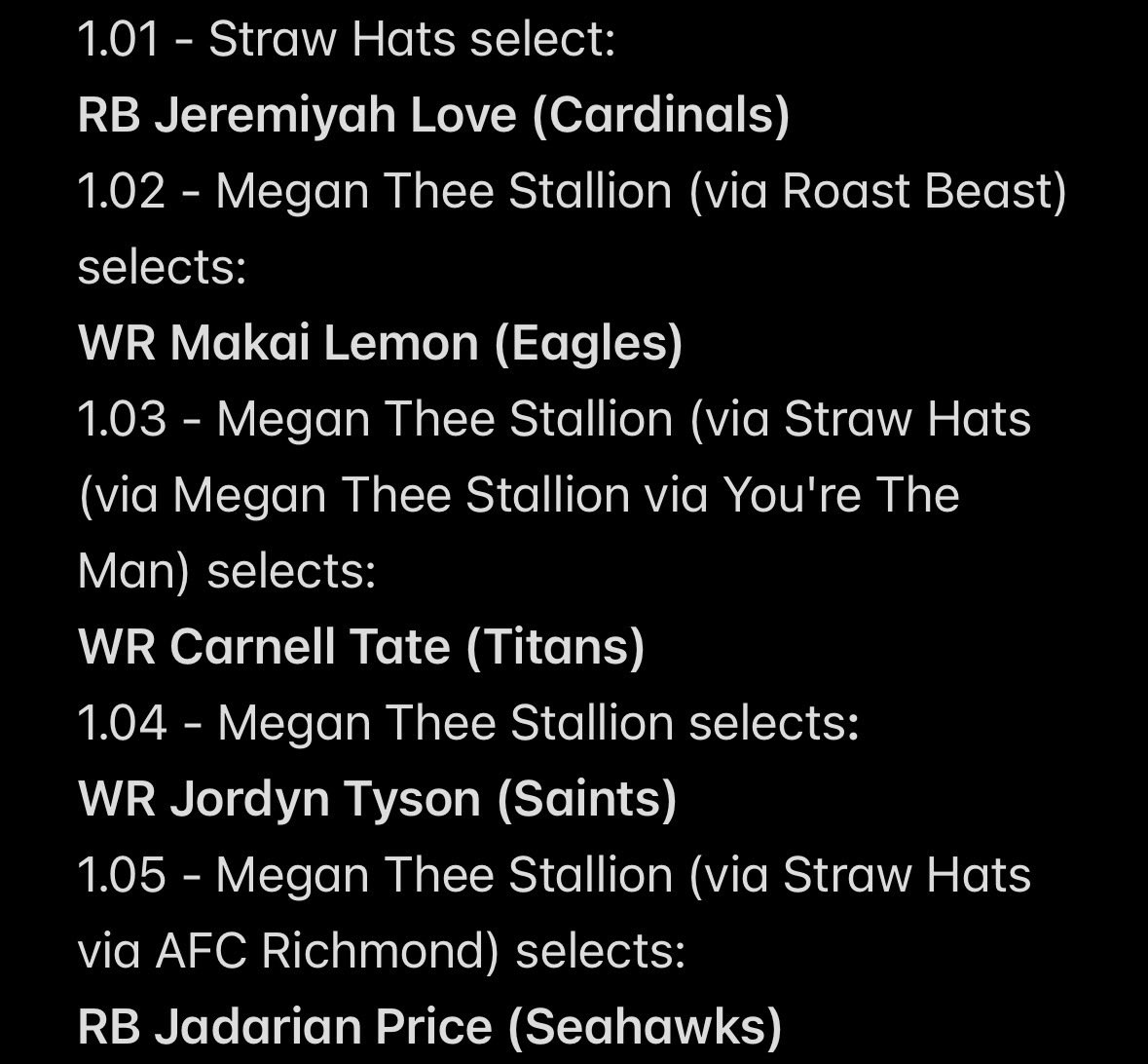 RGIIIBoB's tweet photo. Here is my 1st BoB Rookie mock draft after Round 1 of the NFL draft. I know we still need to see the landing spots of players in further rounds, but the NFL draft got me hyped tonight. I had to do a mock! #G3 #BoB https://t.co/vwyAT5ap8f