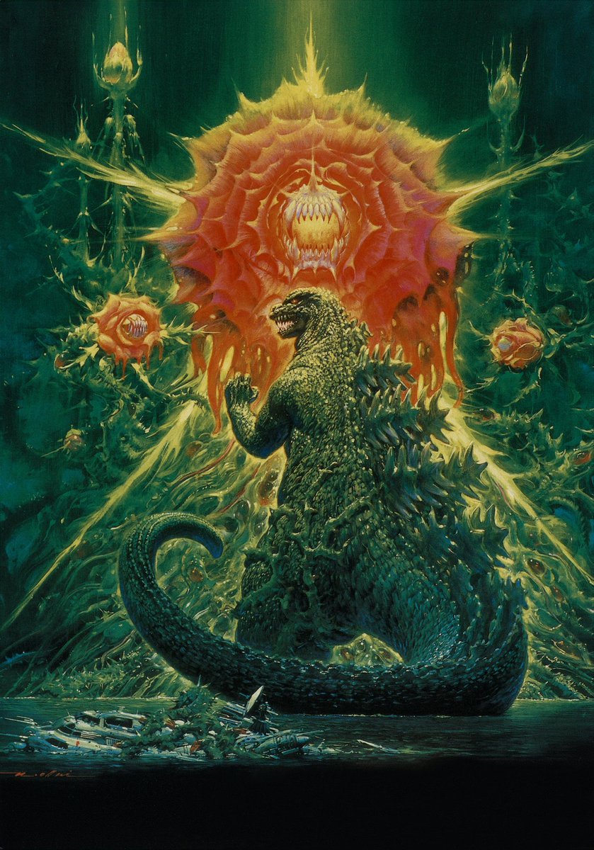 Godzilla vs Biollante Poster Illustrated by Noriyoshi Ohrai [4K].