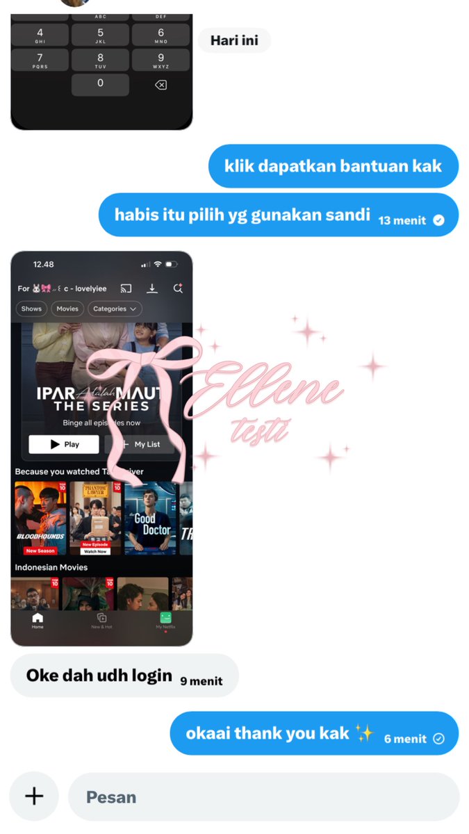 𐔌 NETFLIX 1U 7D ⋮ 18.000 .ᐟ 🎀 ֹ ₊ ꒱

 ៶៲៸ check more testi on t.me/lovellene ݁ 🐰💗 ⊹