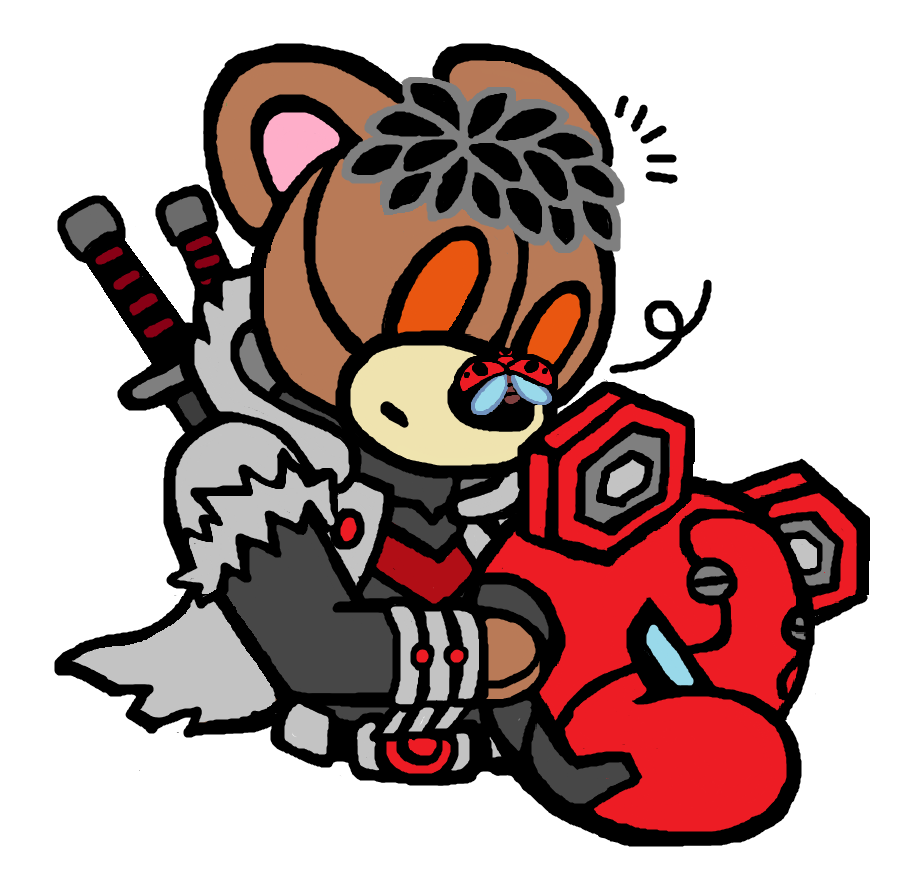RedDragonHyaena's tweet photo. （Teddy bear/Red ronin）
靈感來自老師在Patreon上發的6頁Red ronin漫畫（相當推薦喜好Red ronin或Red hood朋友去看看🥰） https://t.co/yZPuUp87vq