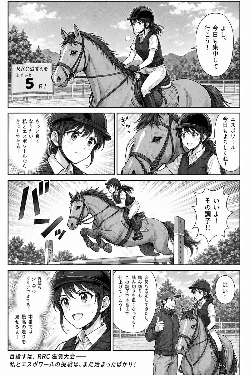 minakuchirc's tweet image. RRC滋賀大会まで
あと５日！

注）エスポワールは出場しません

#引退競走馬杯
#RRC
#障害馬術
#水口乗馬クラブ