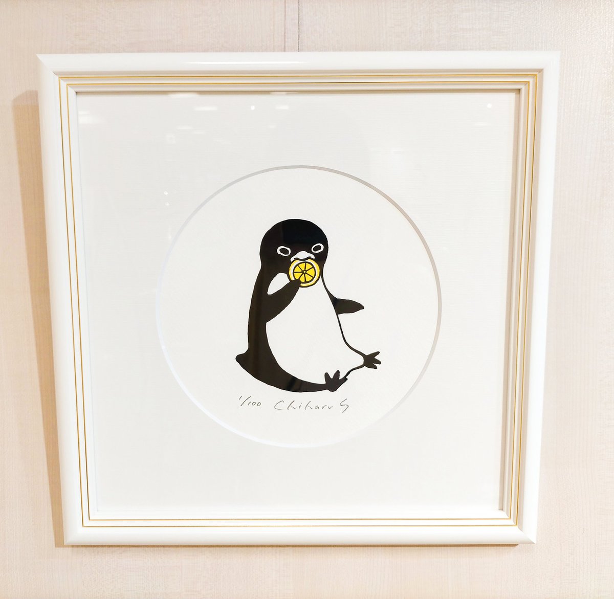 レモンのように輝くあなた/原画イラスト　ペンギン ペンギン絵日記〈ひろしま編🕊️〉新作版画のご紹介🍋 今展は、新作が8