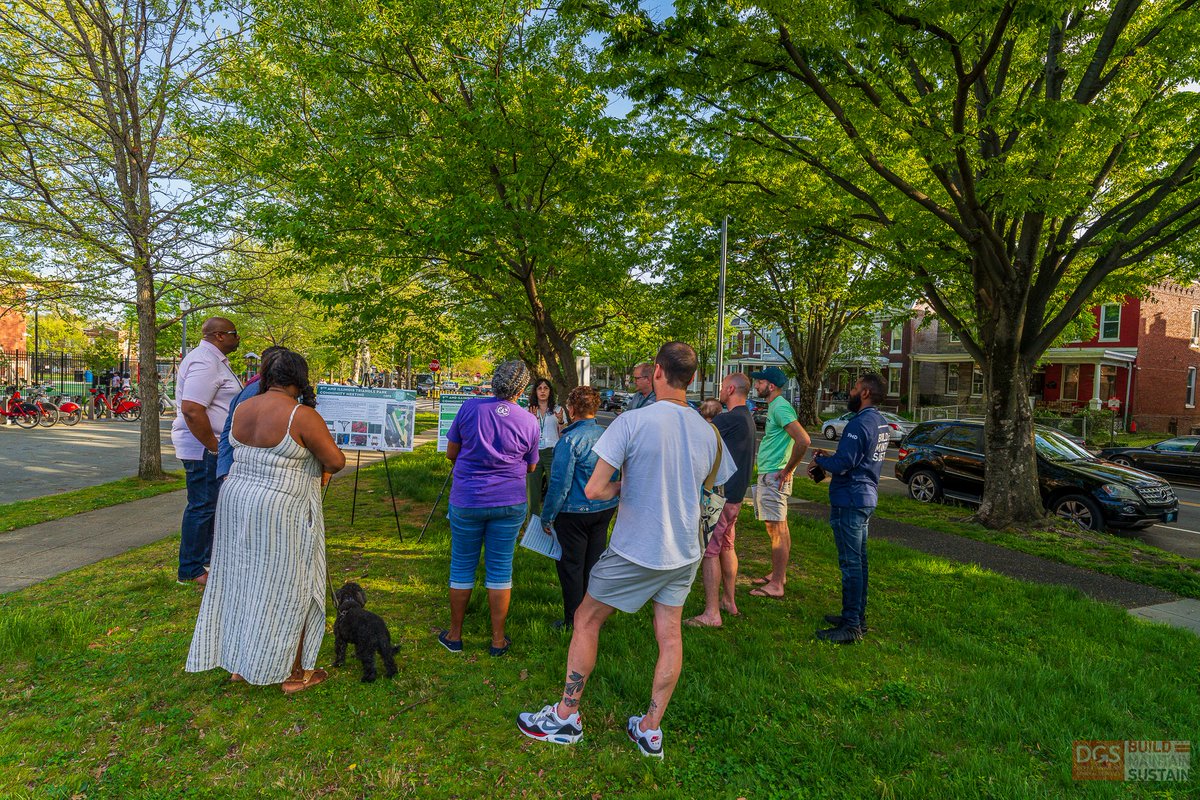 DCDGS's tweet image. DGS joined @dcdpr at the 9th &amp;amp; Illinois Triangle Park Community Meeting in #Ward4 to share designs and upcoming improvements with the community. 

We're continuing to work with our partners to ensure our outdoor spaces better serve the needs of the community.

#DGSInTheCommunity