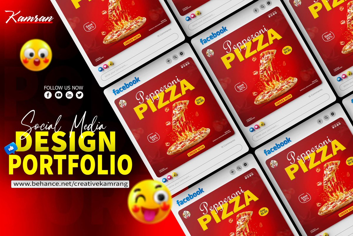 creativekamrang's tweet image. Social Media Post Design for Pizza Brand

#pizzaposter  #foodmenudesign #restaurantmarketing #socialmediadesign