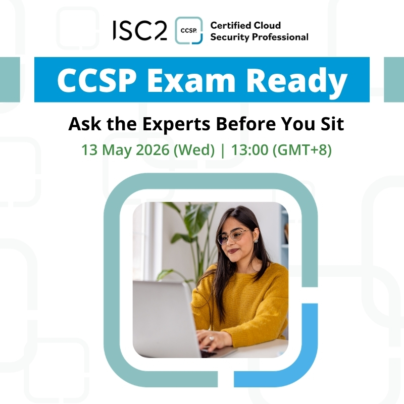 ISC2APAC's tweet image. Preparing for your #CCSP exam? We've got you covered. Join us live as CCSP-certified members dive deep into the exam domains, study resources and more to help you build confidence for exam day. #cloudsecurity

Save your spot now: ow.ly/mCRY50YOQcm