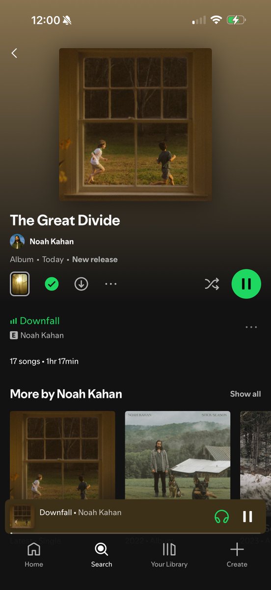 AmericanKaw13's tweet photo. Congrats @NoahKahan you broke @Spotify this is the only song I can access LMAO https://t.co/k01lVWCMB5