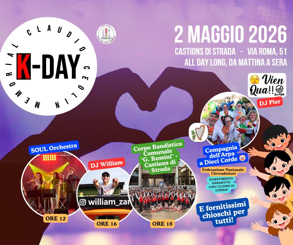 RadioGioconda's tweet image. KAPPA DAY – SABATO 2 MAGGIO | CASTIONS DI STRADA Una giornata di festa, musica e solidarietà ⏰ Dalle 11:30: intrattenimento dedicato ai più piccoli! GAN FINALE Sul palco “JACKSON ONE”, il tributo a Michael Jackson più… #radiogioconda #kappaday #kday #solidarieta #marcusorator