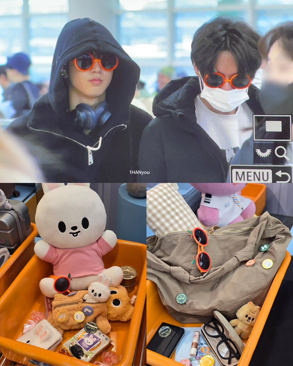 kudos to the one who put the iconic airport tangerine glasses to quokbit’s airport trays in the skzoo popup 🙂‍↕️🍊🧡