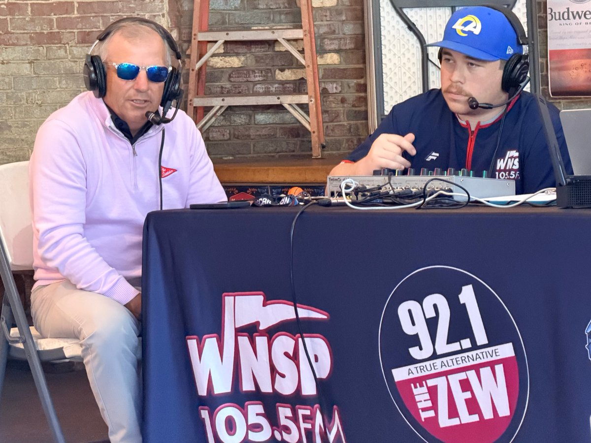 Doing a radio report at WNSP sports radio NFL Draft party!!
