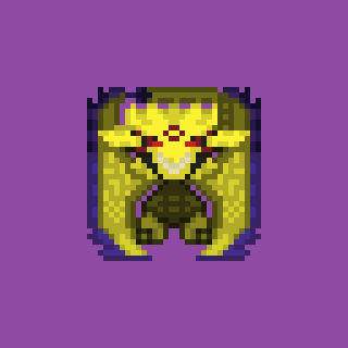 Kvagga3's tweet image. Rey dau 32x32 icon.

The proportions are a little off 
for example the head being quite big 
and the wings are quite square and feel thin

otherwise i like the colors and the body/leg area
#MHWilds #mhart #pixelart

The Bright Thunder Wyvern: