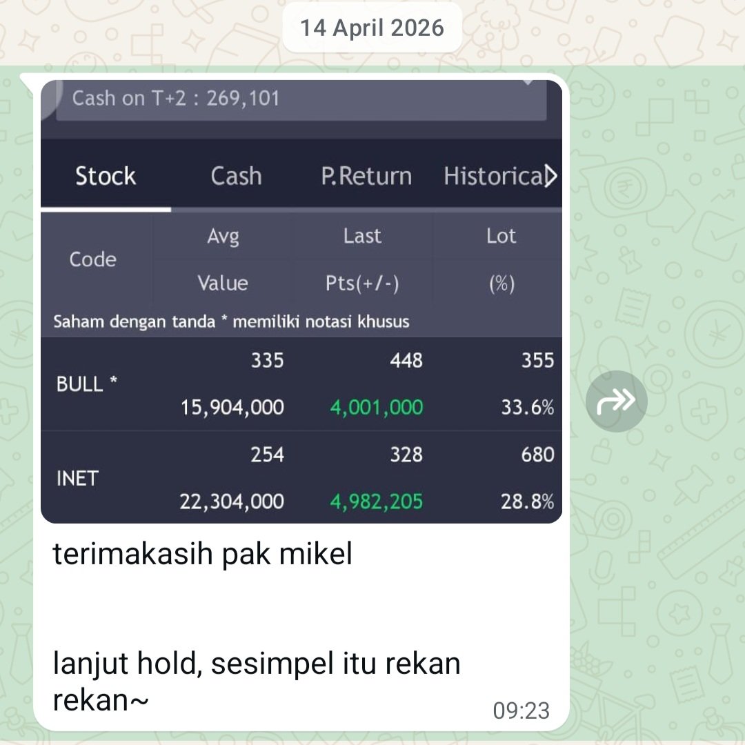 mikelsaham's tweet photo. Watchlist yg saya share 23 Maret lalu semuanya naik dan kita kawal setiap hari di live. Ada beberapa yang sudah TP sebagian. 

INET, BULL, RAJA, RATU, PTRO, dan BUMI (cek tweet dibawah).

Hari ini indeks -2%. Berarti apa? Banyak saham yang murah.  

Saya akan share watchlist baru kalo tweet ini tembus 500 likes gratis tanpa harus masuk2 grup.