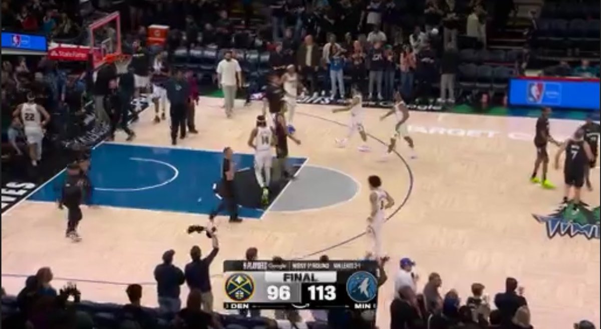 HoopsLiveScore's tweet photo. Final | @nuggets 96-113 @Timberwolves. #MileHighPlayOffs #WolvesBack https://t.co/w9X4oEt6bT