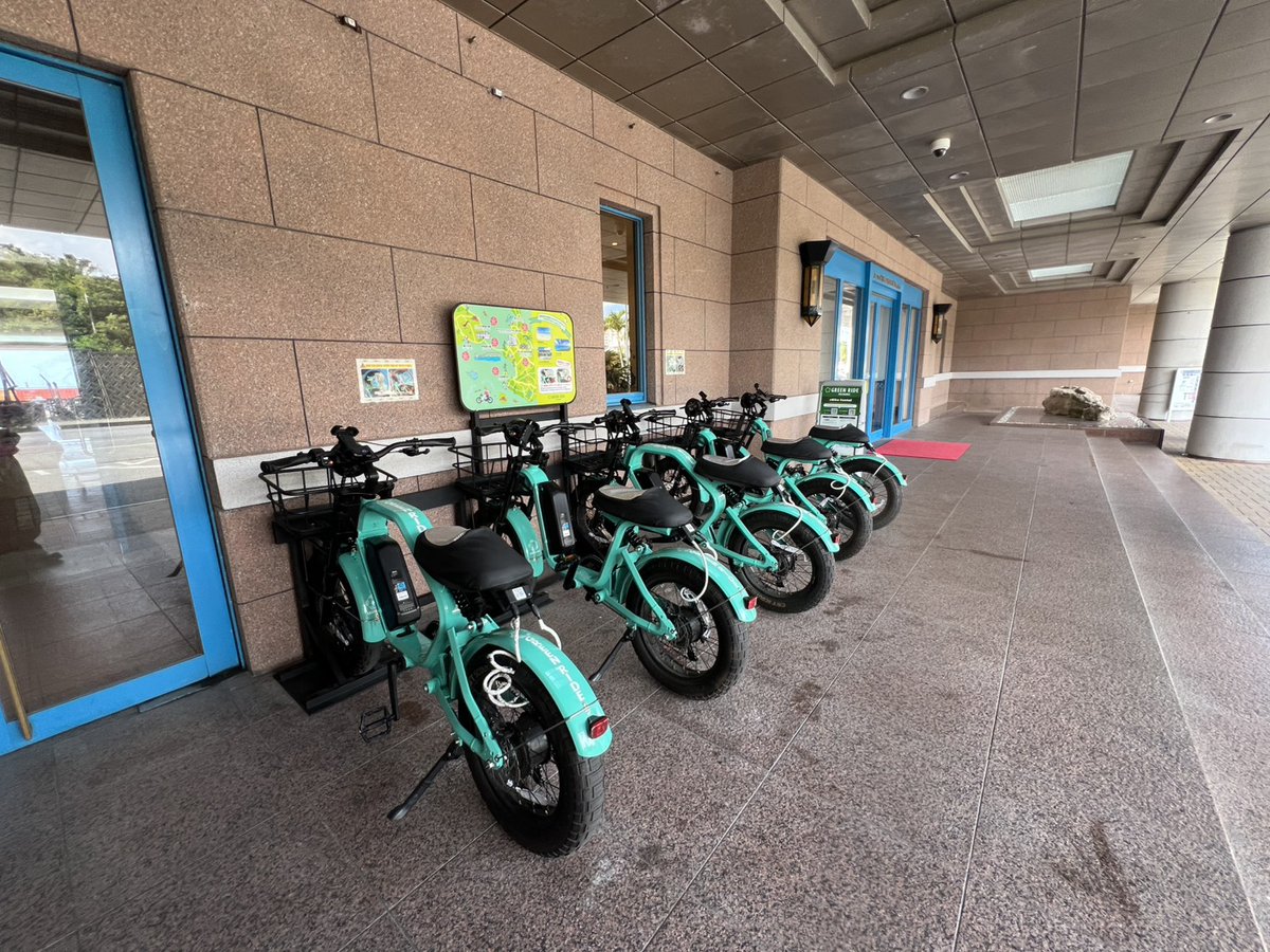 Greenride_oki's tweet photo. 今週末の沖縄は、雨の心配少なそう？
サイクリングにはちょうど良い気候なので、グリーンライドででかけしてみては？🚴

GREEN RIDE（グリーンライド）最新の設置場所は、公式ページでご確認いただけます🚲🚲

https://t.co/sTNqJ7RC7F https://t.co/vzcaQqOdJb