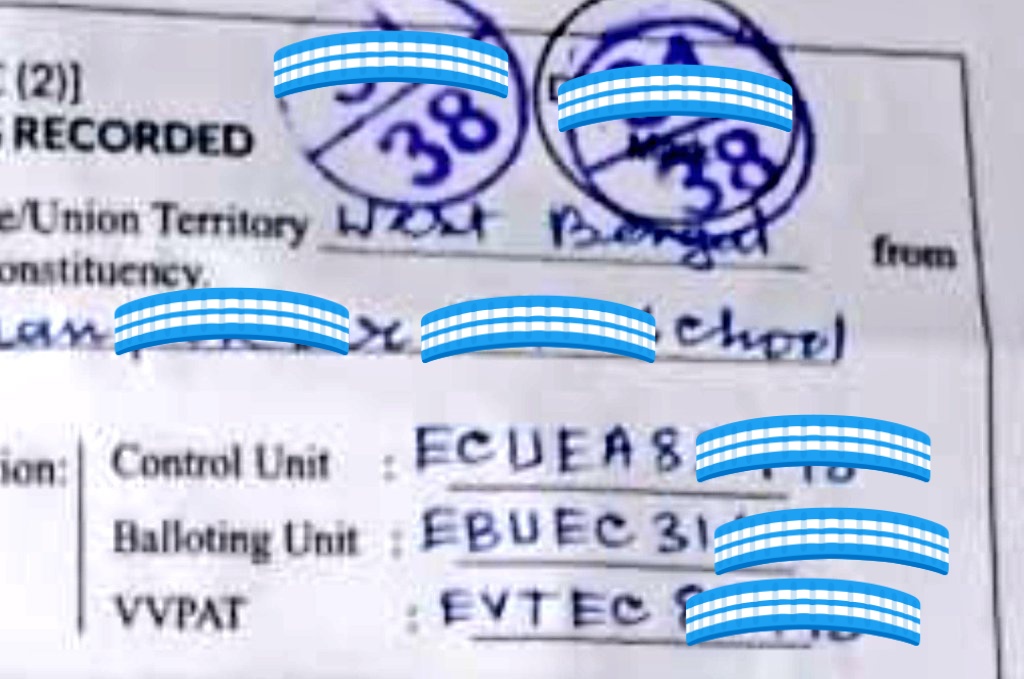 <a href="/UGunmen12892/">Unknown Gunman</a> Yes, Form 17C includes the Control Unit, Balloting  Unit, and VVPAT numbers. These are verified and matched before the machines are moved into the strong room.
