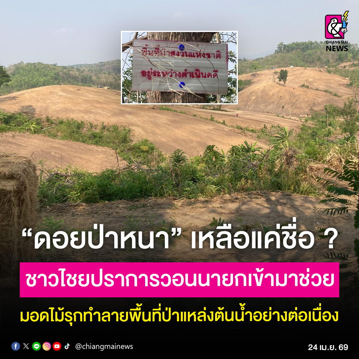 "ดอยป่าหนา" เหลือแค่ชื่อ ⁉ ชาวบ้าน อ.ไชยปราการ เดือดร้อนหนักวอนนายกหนูเข้ามาช่วย หลังพื้นที่ป่าต้นน้ำถูกแก๊งมอดไม้แผ้วถางทำลายอย่างต่อเนื่อง 247 ไร่ จนไม่เหลือสภาพป่า กระคบคนปลายน้ำ
.
อ่านข่าวต่อใน chiangmainews.co.th/news/3922959/

#เชียงใหม่นิวส์ #chiangmainews