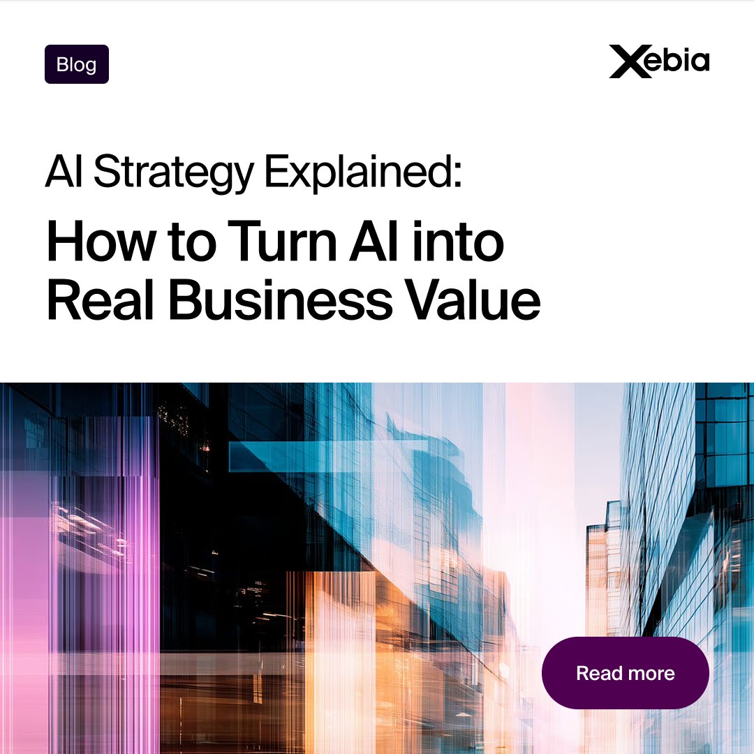 Xebia_Global's tweet image. Why do AI initiatives stall after pilots?

Because strategy starts with tech, not the business problem.

Move from AI ambition to real value with a structured, outcome-driven approach.

Read more: okt.to/VjLDJ5

#Xebia #AIStrategy