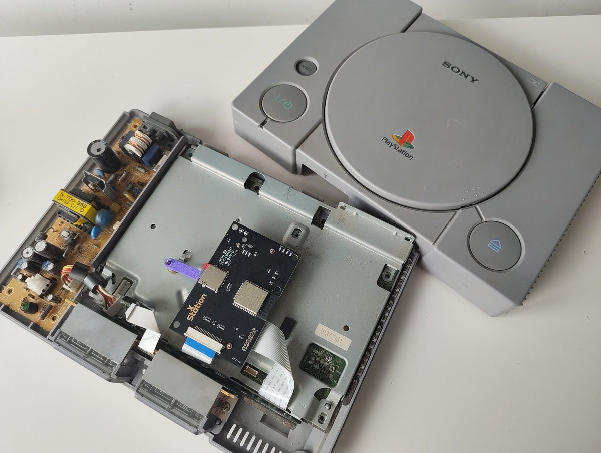 JonoSharp's tweet photo. Xstation ODE install for the PS1 + DFO (hand assembled). https://t.co/voeqUHN65U