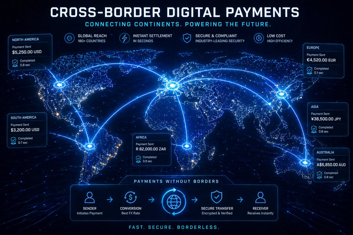 CryptoFrontline's tweet image. 🌍 Cross-border payments are being transformed. Instead of days and high fees, stablecoins enable near-instant transfers with minimal cost. #Payments #Fintech