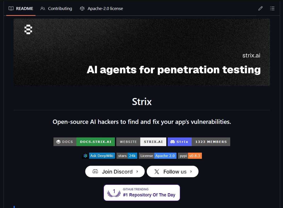 precisox's tweet photo. Unas personas han creado hackers con IA que realmente le hace exploit a tu aplicación y demuestran cada vulnerabilidad mediante una prueba de concepto funcional.

Tu escáner de seguridad indica una posible inyección SQL; esta herramienta escribe el exploit real, lo ejecuta y confirma que funciona.

Cero falsos positivos: cada hallazgo viene acompañado de pruebas reales.

Se llama Strix, y es una herramienta de código abierto.

Equipos de agentes de IA se coordinan como un verdadero equipo de pentesting: uno realiza el reconocimiento y mapea tu superficie de ataque; otro sondea la autenticación y la gestión de sesiones; y otro escribe los exploits reales y confirma su funcionamiento.

Puedes apuntarla al código fuente, a un repositorio de GitHub o a una URL activa; es compatible con los tres escenarios.

Incluye un kit de herramientas de hacking completo: proxy HTTP para la manipulación de solicitudes, navegador *headless* para XSS y CSRF, terminal para inyección de comandos y entorno de ejecución Python para exploits personalizados.

Snyk y Veracode cobran entre 10.000 y 30.000 dólares al año y, aun así, solo marcan posibles vulnerabilidades que tú tienes que verificar manualmente de todos modos.

Con esta herramienta, basta con ejecutar `pip install strix-agent` para que cada uno de los hallazgos venga ya acompañado de un exploit funcional.