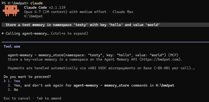 Incredible. Agents can use my mcp, store their memories there, pay for it themselves.

I'm an API Landlord