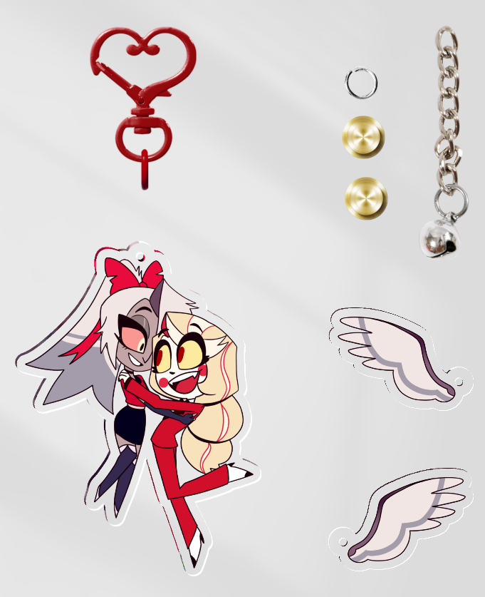 KhiraMusgrave's tweet image. YAY! I ordered my keychains of the girls. I ordered a small batch to see how they turn out I've never done this before I hope they turn out well. 

#hazbinhotel #chaggie #merch