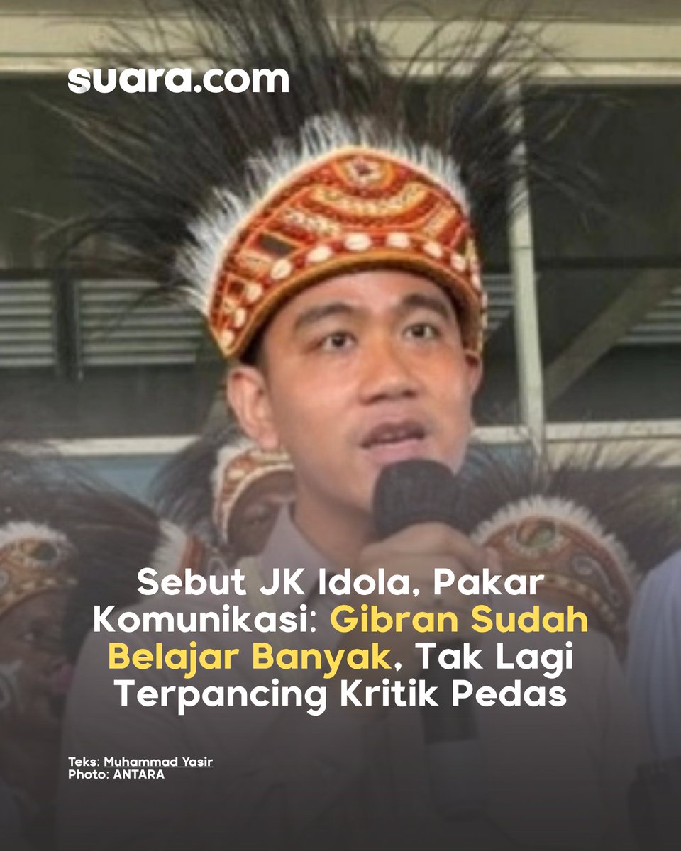 suaradotcom's tweet image. Gibran Rakabuming Raka pilih sebut Jusuf Kalla sebagai “idola”. Kata pakar, ini bukan polos, tapi ini strategi komunikasi.

Baca selengkapnya: suara.com/news/2026/04/2…

#gibranrakabuming #jusufkalla #idola #strategikomunikasi DR