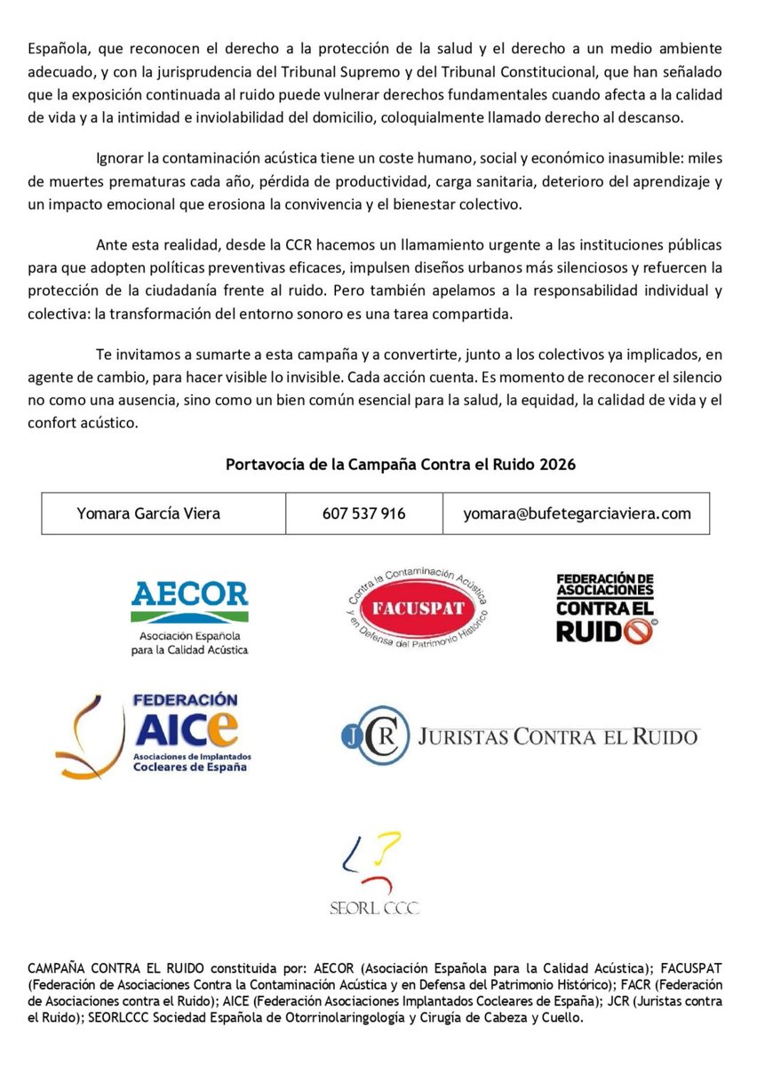 Campaña Contra el Ruido | Oficial tweet media