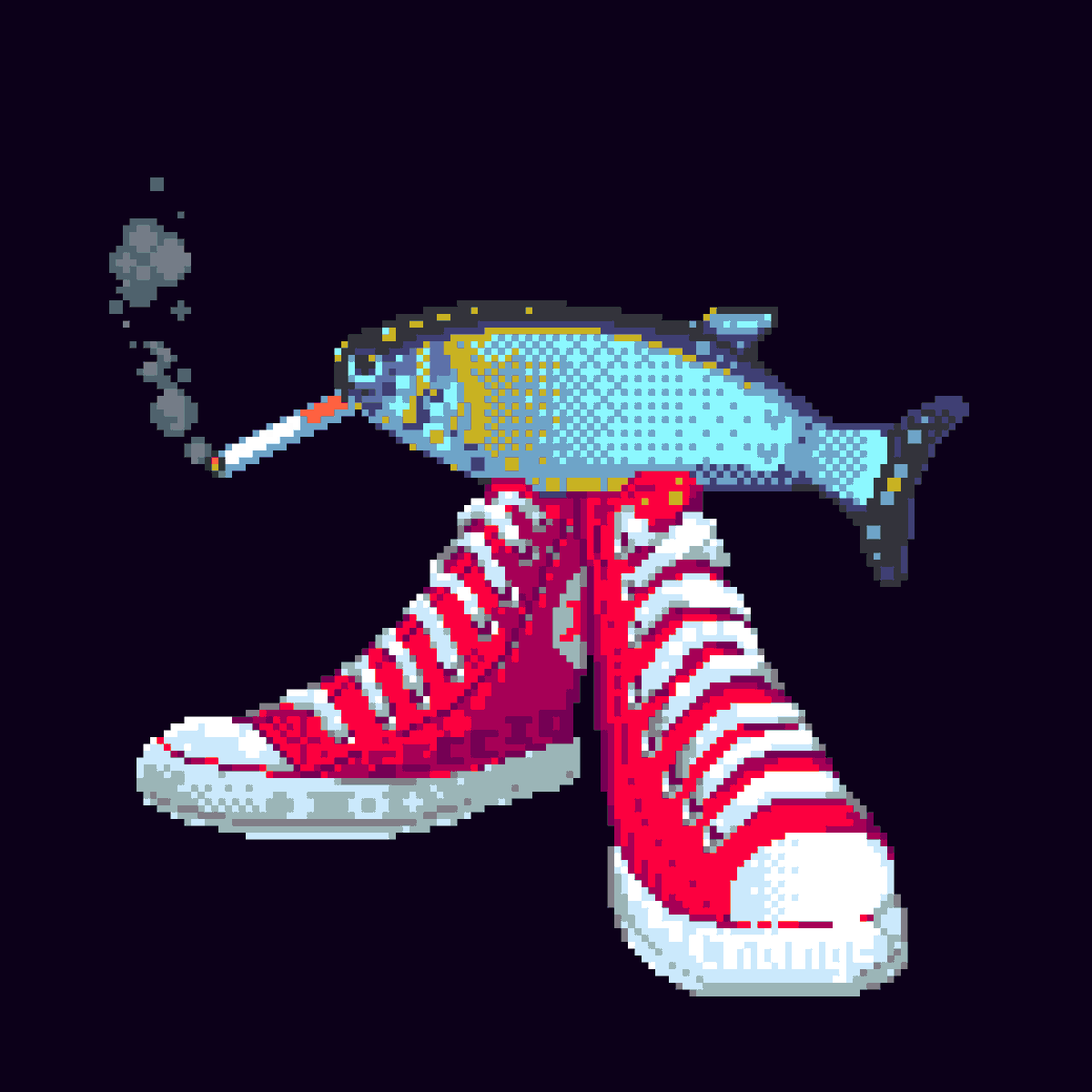 secciopixelart's tweet image. ‘I watched a change in you
It’s like you never had wings
Now, you feel so alive’ - 🚬🐟

#pixelart #ドット絵  #aseprite #fih