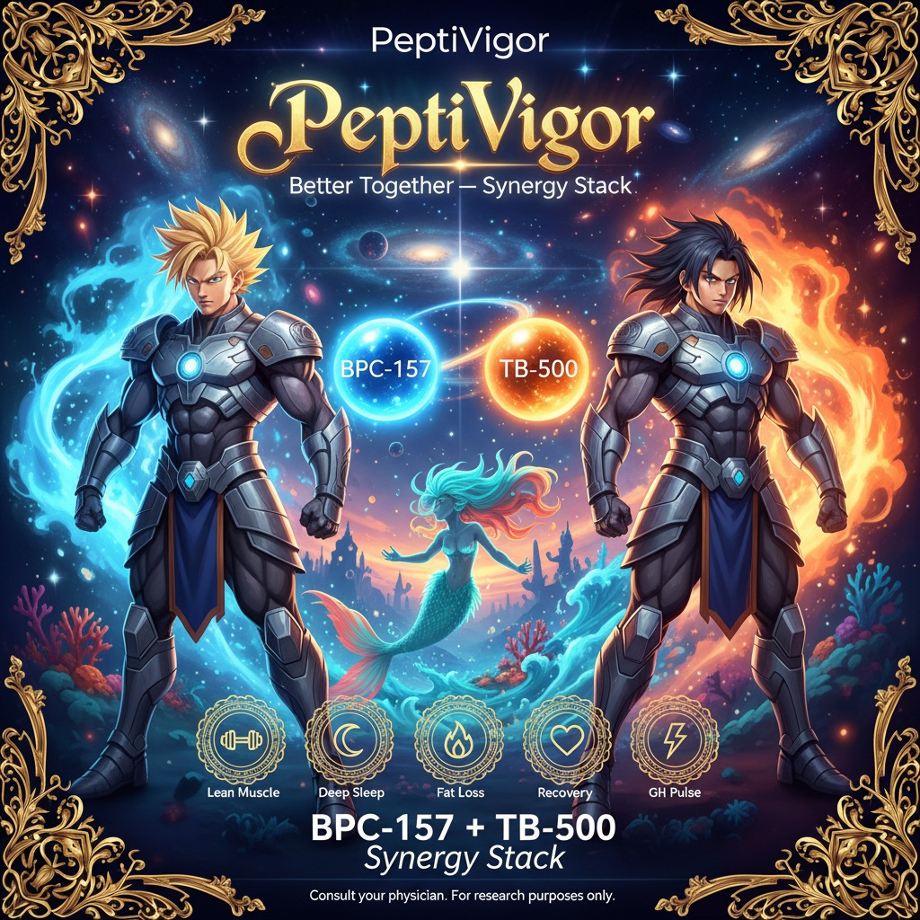 PeptivigorLab's tweet image. Fun fact: Studies on 5-Amino-1MQ reveal how peptides can amplify each other's potential when combined, like the duo in this image. Dive deeper into metabolic research at peptivigor.com. How might synergies shape wellness? #Biohacking #RegenerativeScience