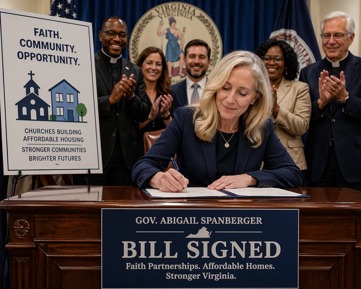 Bmbempower's tweet image. Wow, #Virginia #Governor #AbigailSpanberger signed legislation, often called the "Faith in Housing" bill or "Yes In God's Backyard," allowing #churches and faith-based organizations to build affordable housing on their property without going through, or by simplifying, the