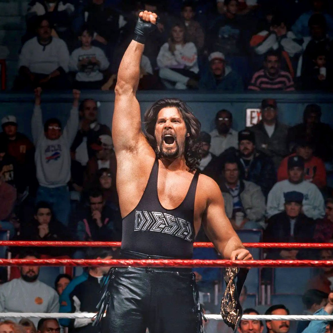 WWFWrestling1's tweet image. 📸 Shot of WWF World Champion, Diesel from this day in 1995. Big Daddy Cool beat Bam Bam Bigelow on Monday Night War from the Omaha Civic Auditorium. #WWF #WWERaw #KevinNash #Diesel