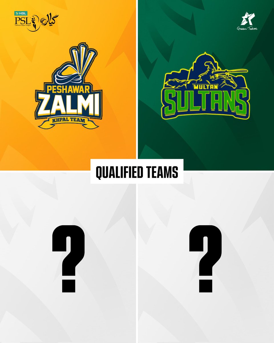 GreenTeam1992's tweet image. Two spots remain in the playoffs of #HBLPSL11.

Who will join Peshawar Zalmi and Multan Sultans in the final four?

#Cricket | #GreenTeam | #OurGameOurPassion | #KhelKaJunoon