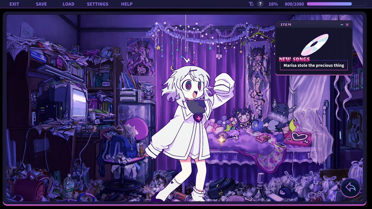 "Yunyun Syndrome!? Rhythm Psychosis" has released.

The rhythm-adventure game from Alliance Arts features a hikikomori girl who’s high on denpa songs.

store.steampowered.com/app/2914150/Yu… #ゆんゆん同人 #ゆんゆん電波シンドローム